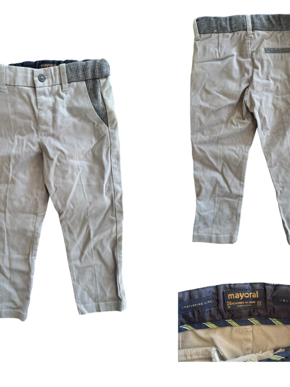 Mayoral Khaki Tweed Pants